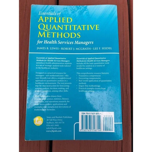 Essentials of Applied Quantitative Methods for Health Services Managers - Picture 2 of 6